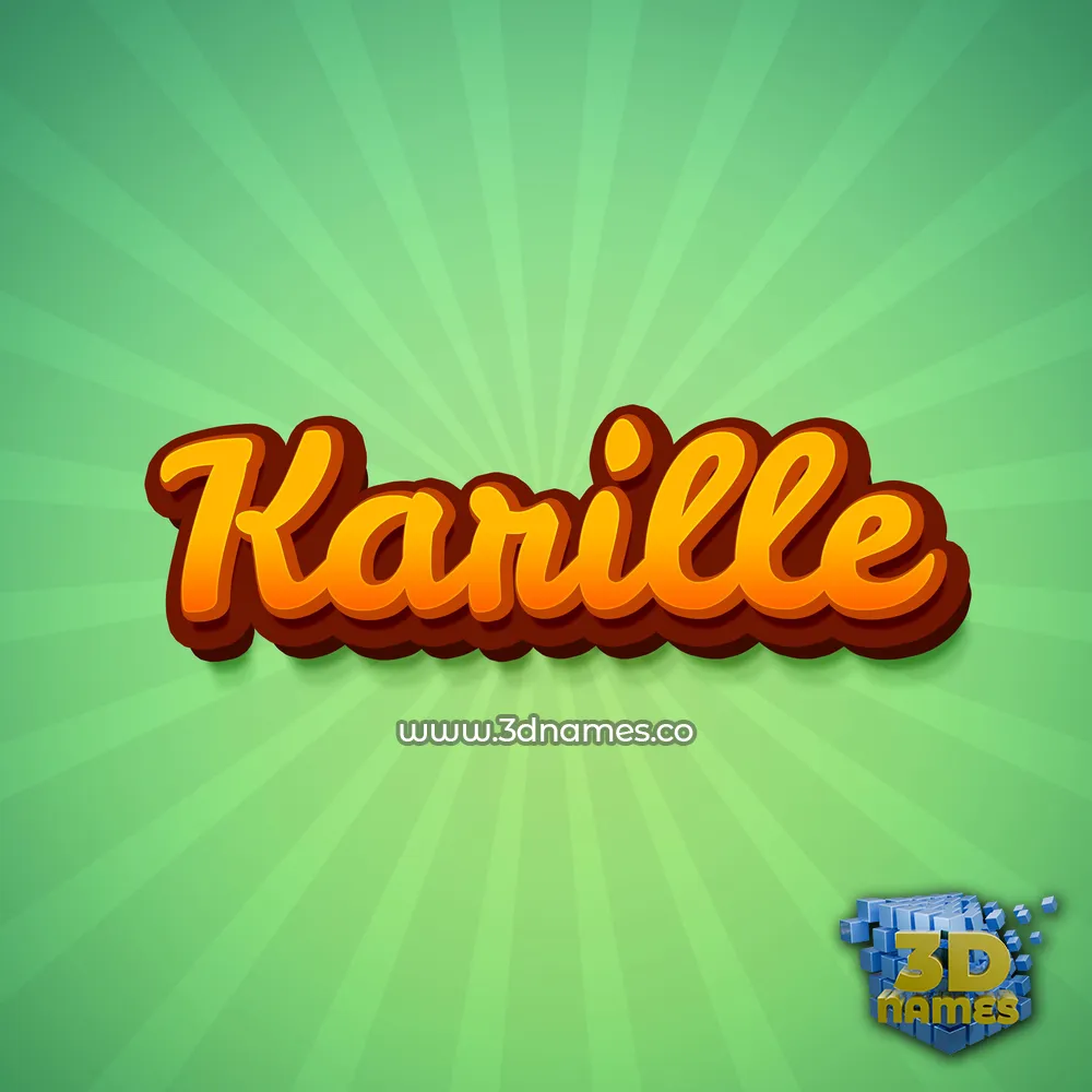 karille in Green Rays style - 3D name wallpaper