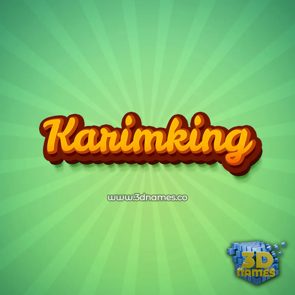 karimking in Green Rays style - 3D name wallpaper