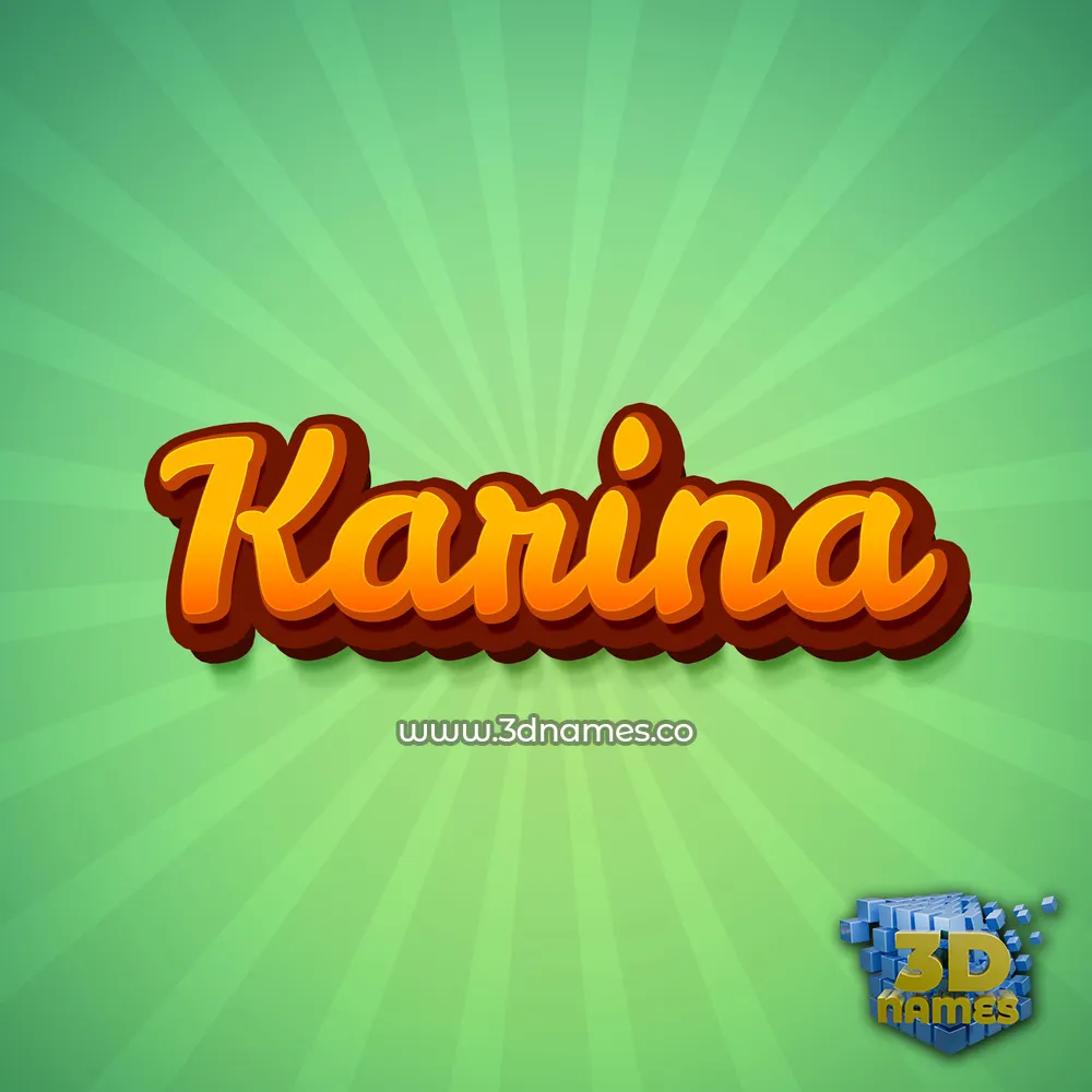 karina in Green Rays style - 3D name wallpaper