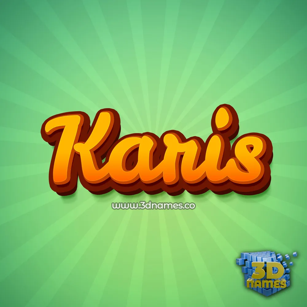 karis in Green Rays style - 3D name wallpaper