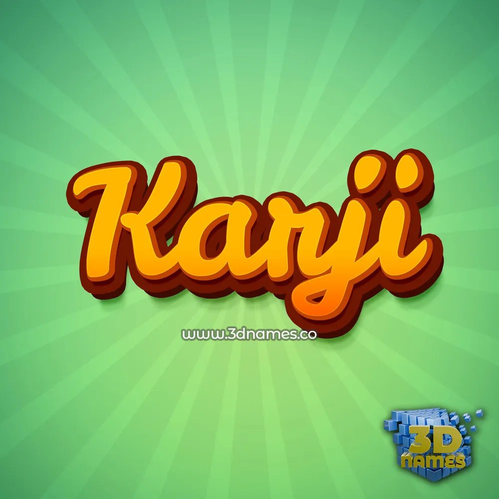 karji in Green Rays style - 3D name wallpaper