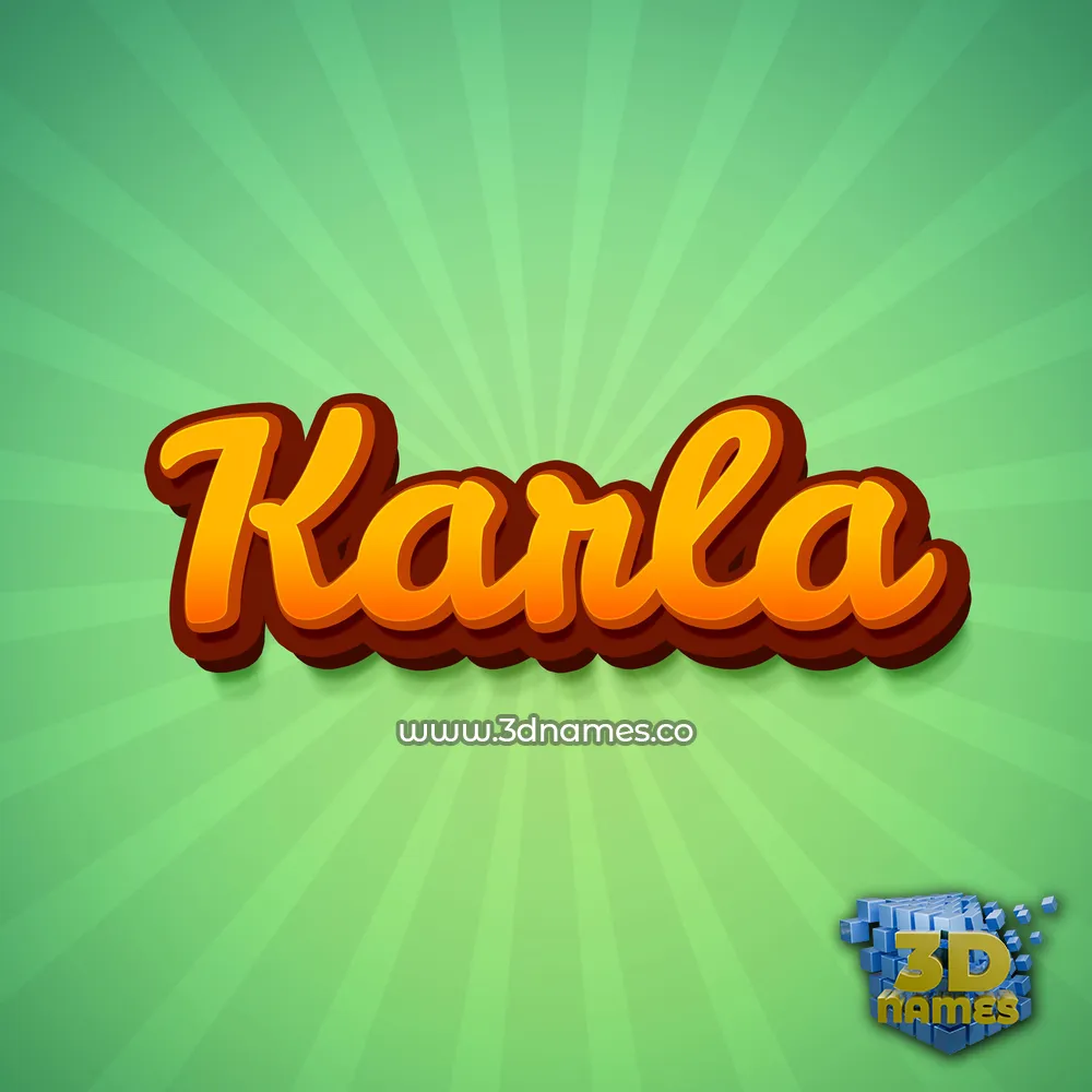 karla in Green Rays style - 3D name wallpaper