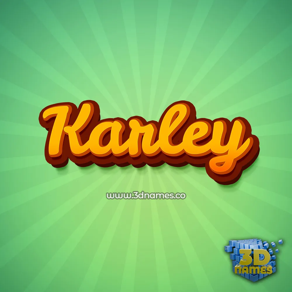 karley in Green Rays style - 3D name wallpaper
