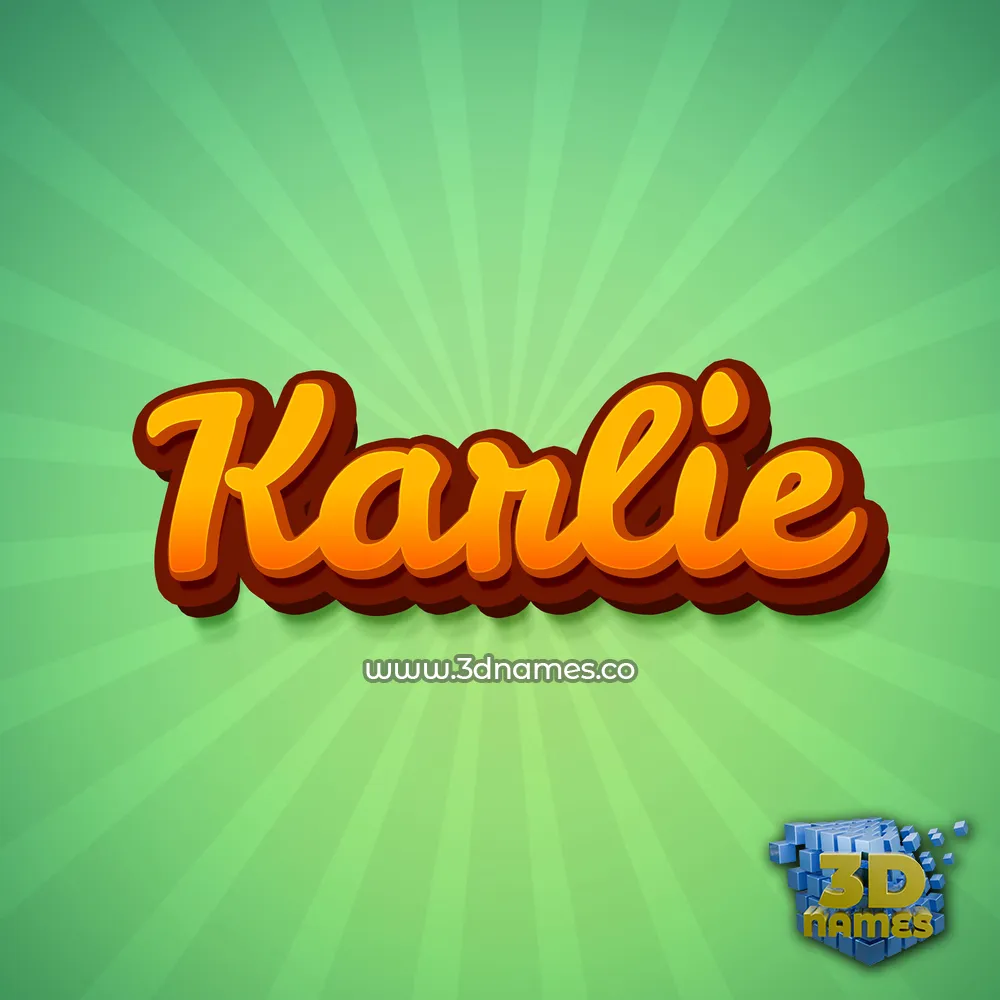 karlie in Green Rays style - 3D name wallpaper