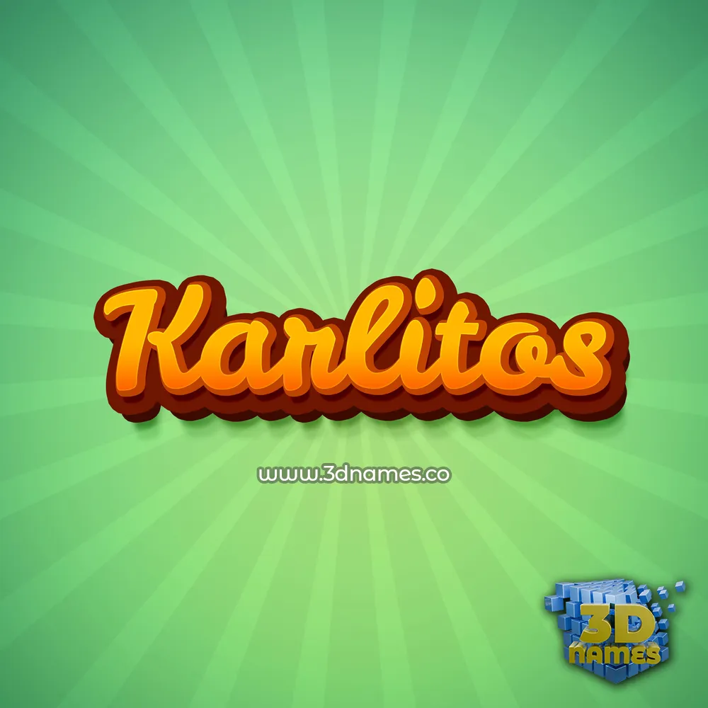 karlitos in Green Rays style - 3D name wallpaper
