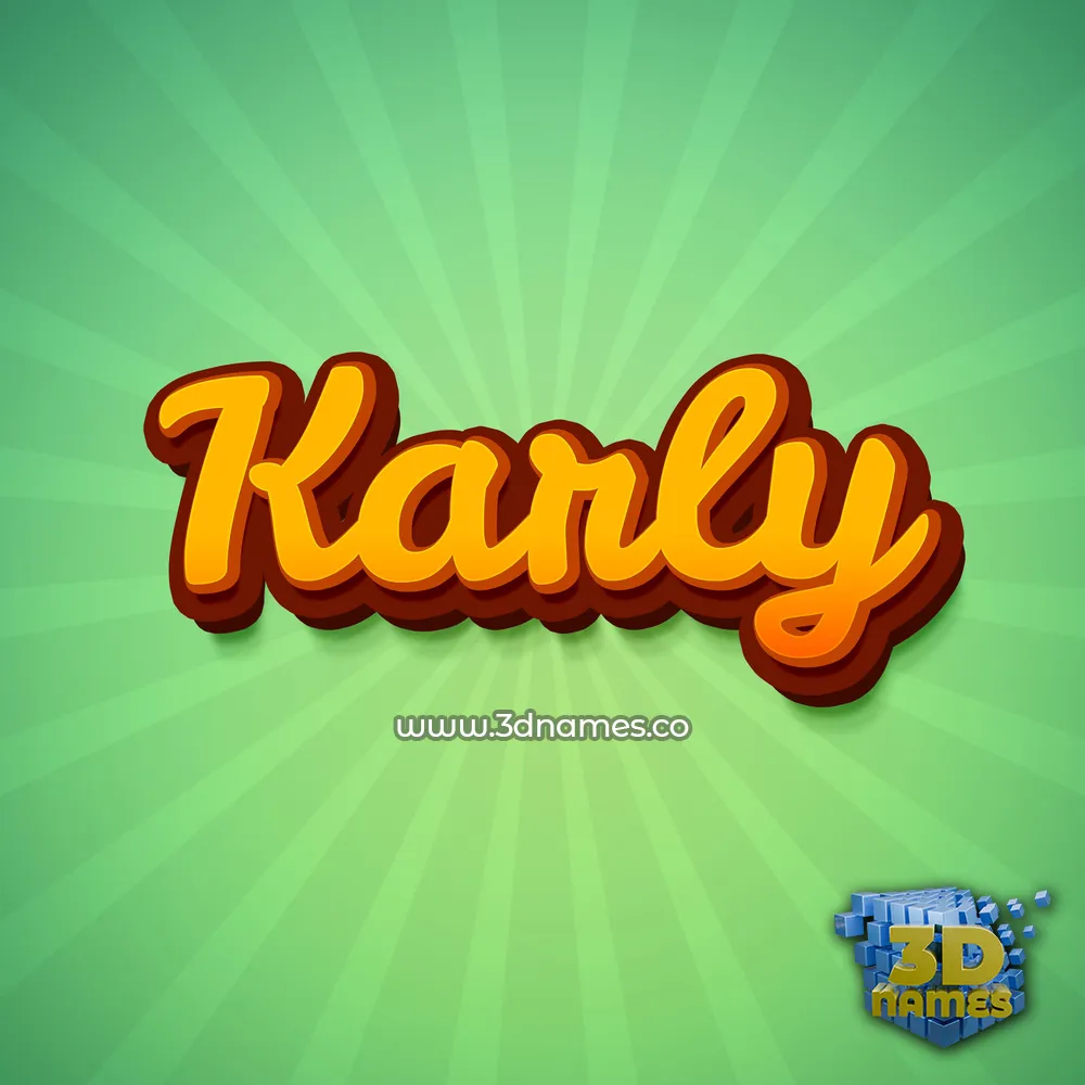 karly in Green Rays style - 3D name wallpaper