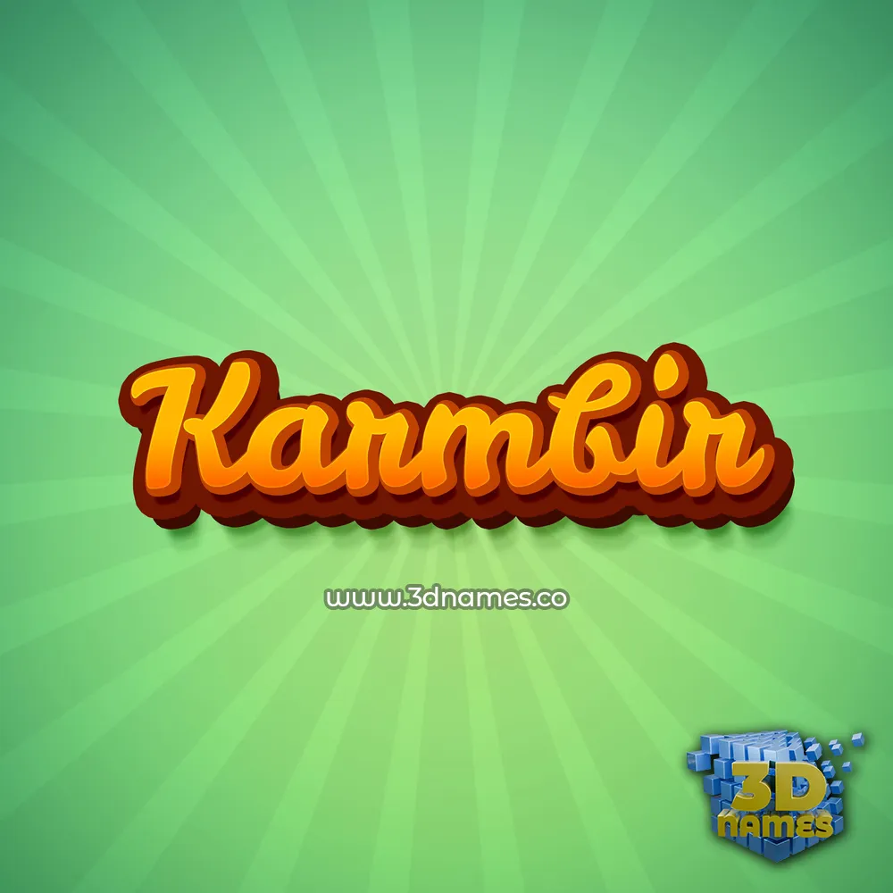 karmbir in Green Rays style - 3D name wallpaper