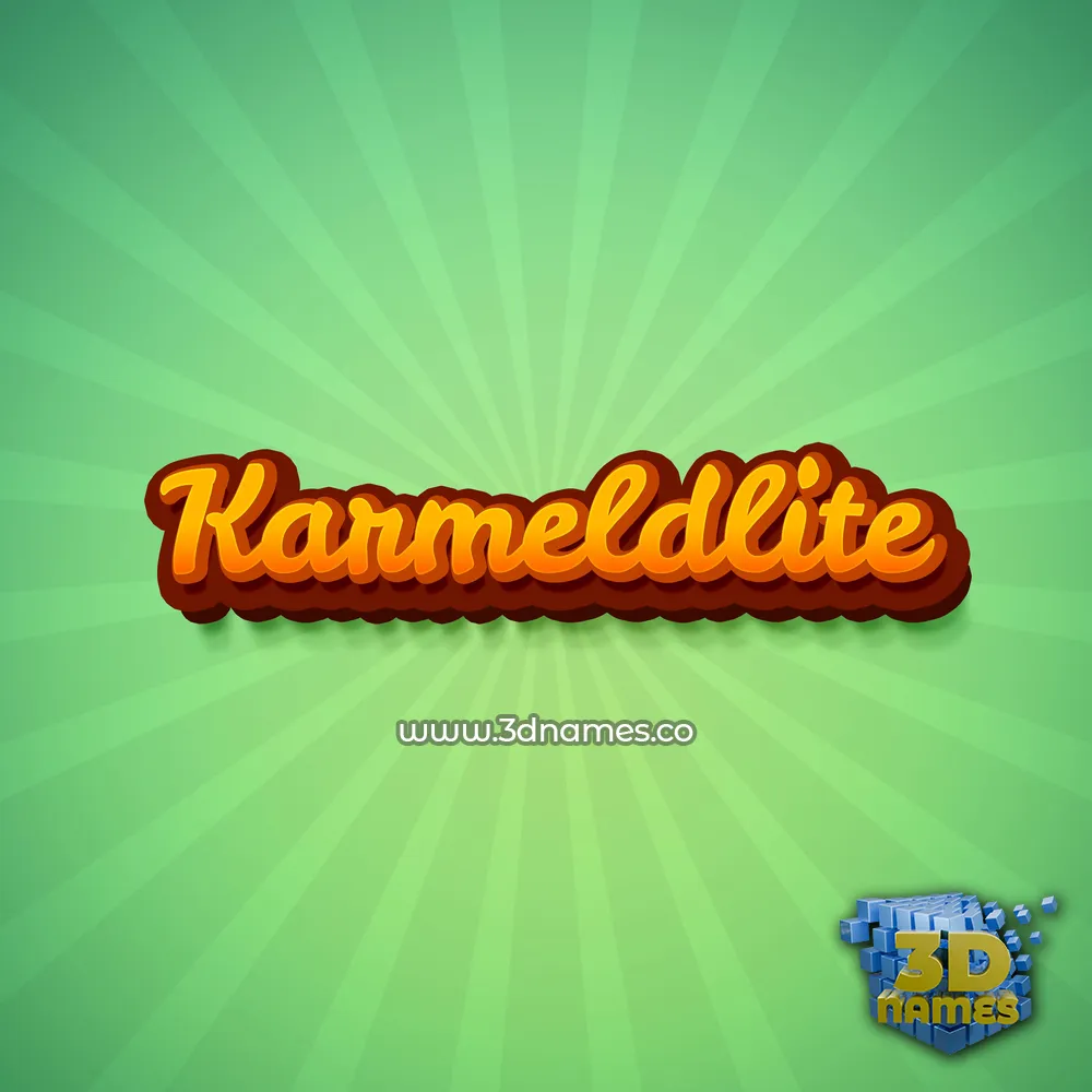 karmeldlite in Green Rays style - 3D name wallpaper