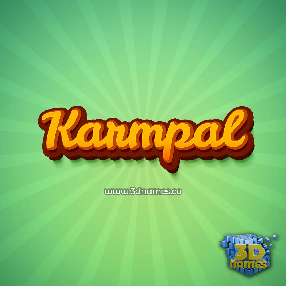 karmpal in Green Rays style - 3D name wallpaper