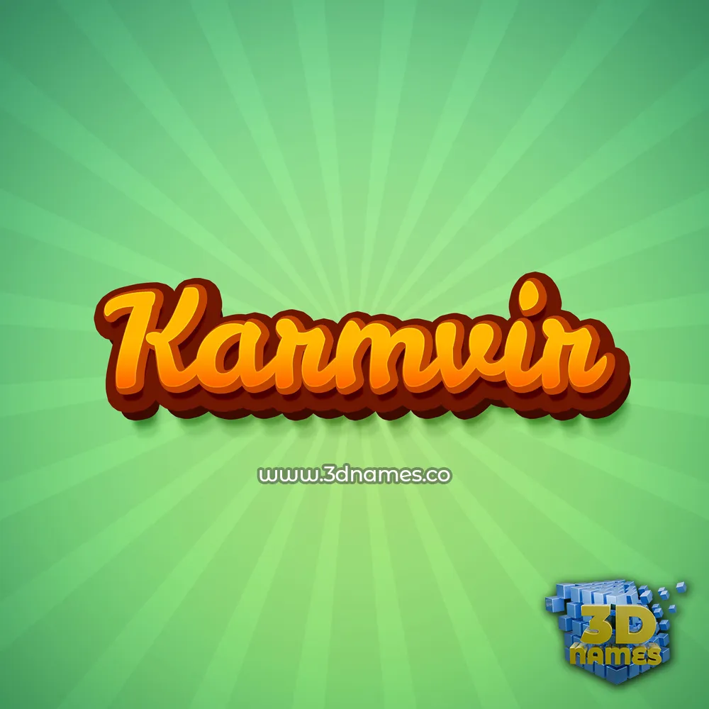karmvir in Green Rays style - 3D name wallpaper