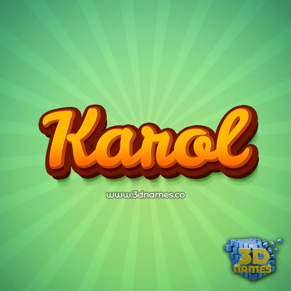 karol in Green Rays style - 3D name wallpaper