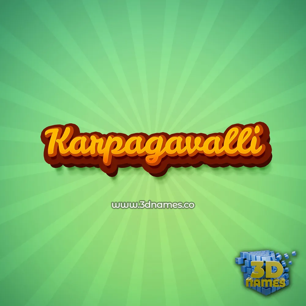 karpagavalli in Green Rays style - 3D name wallpaper