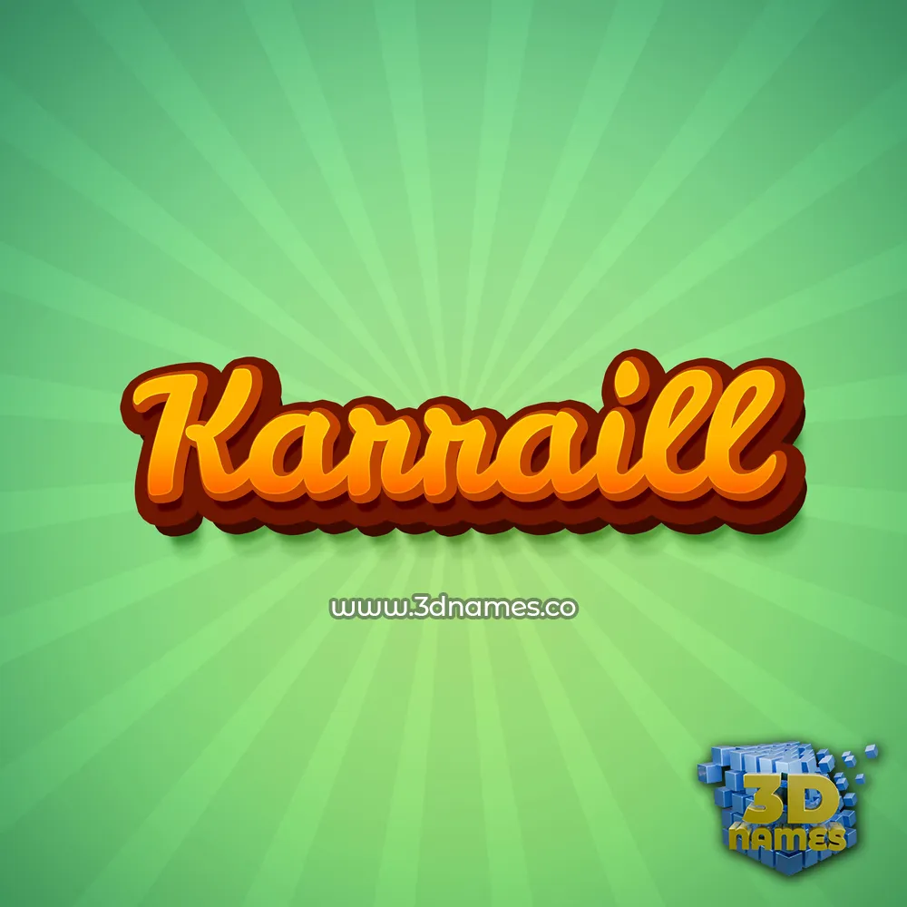 karraill in Green Rays style - 3D name wallpaper
