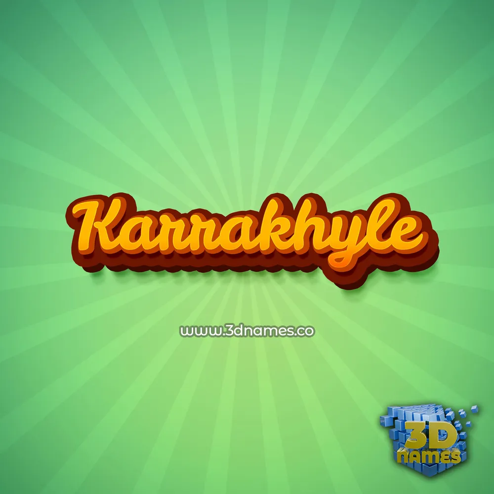 karrakhyle in Green Rays style - 3D name wallpaper