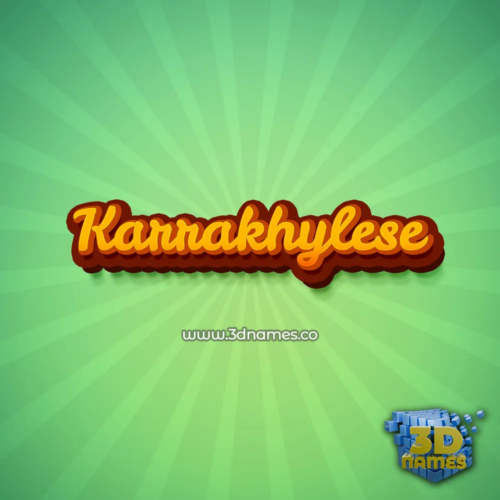 karrakhylese in Green Rays style - 3D name wallpaper
