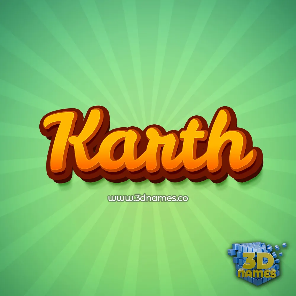 karth in Green Rays style - 3D name wallpaper