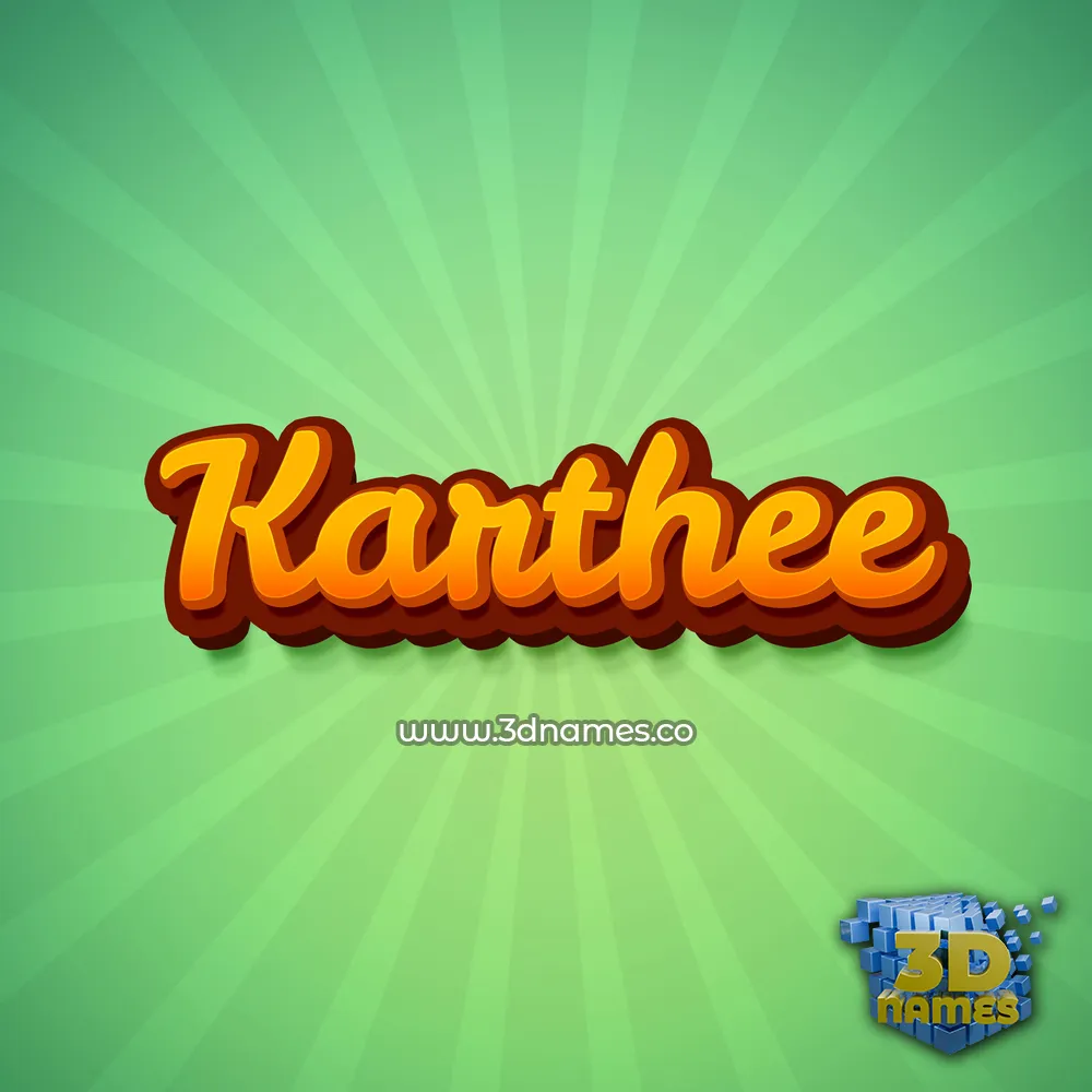 karthee in Green Rays style - 3D name wallpaper