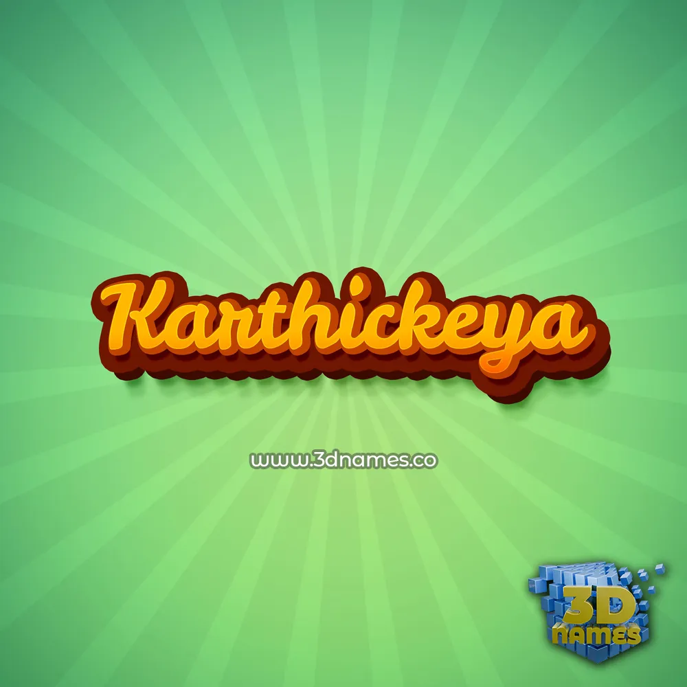 karthickeya in Green Rays style - 3D name wallpaper