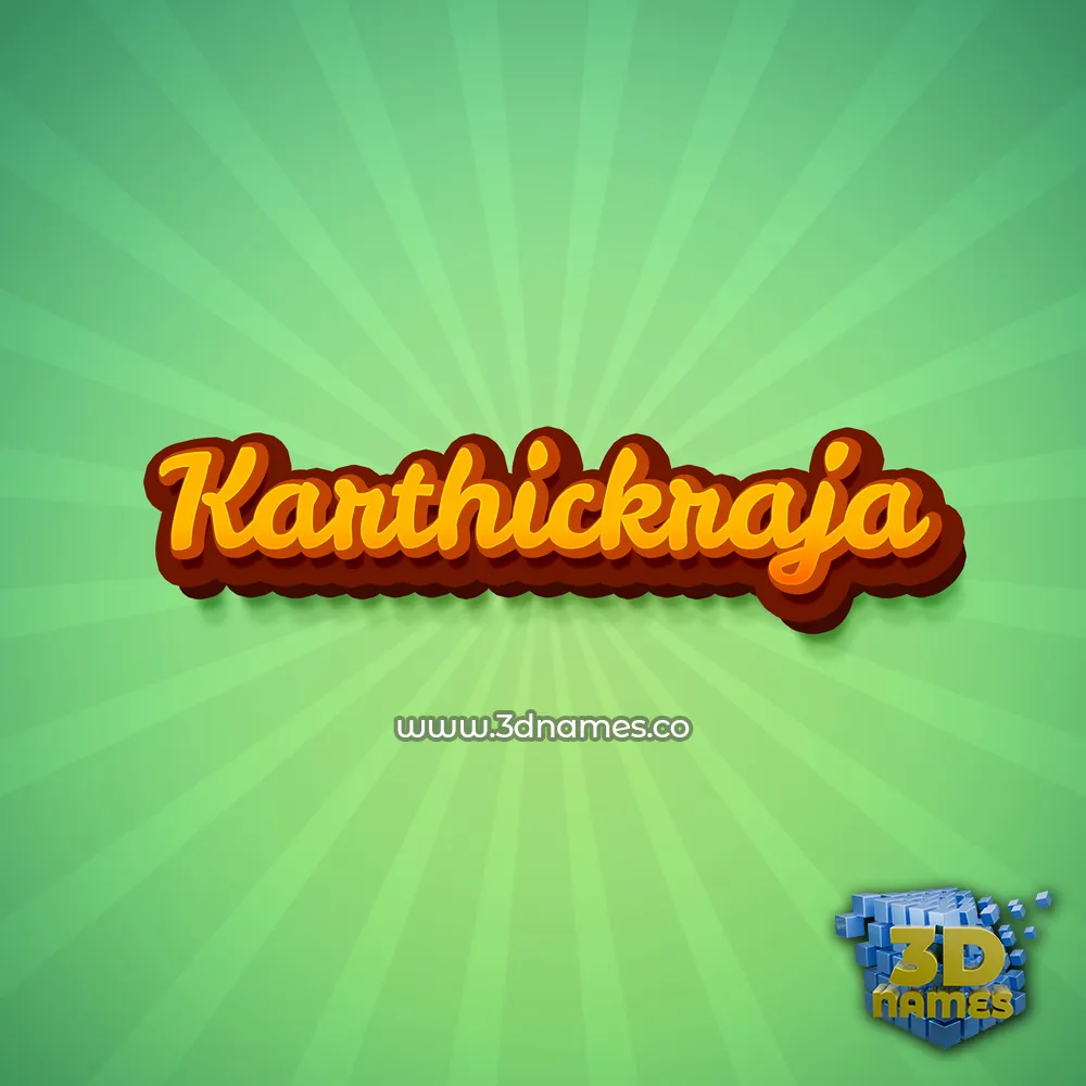 karthickraja in Green Rays style - 3D name wallpaper