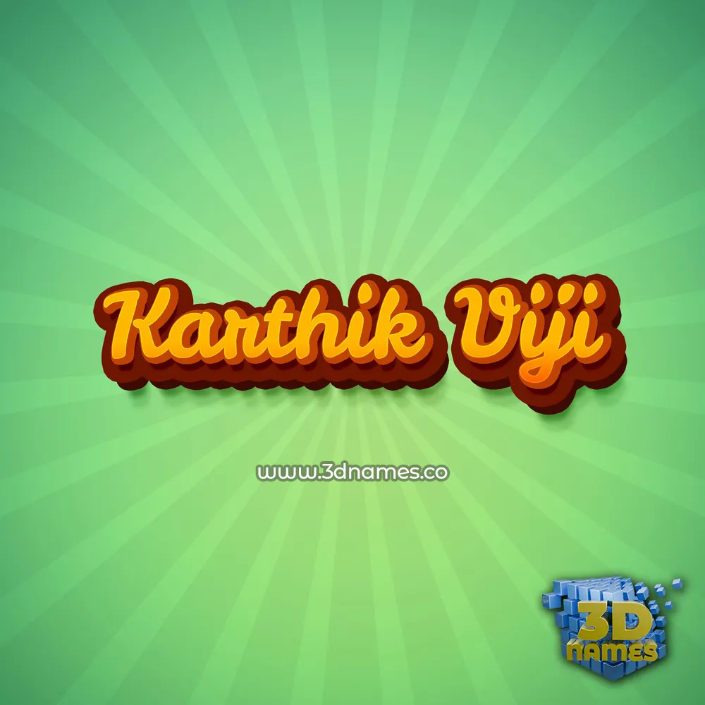 karthik viji in Green Rays style - 3D name wallpaper