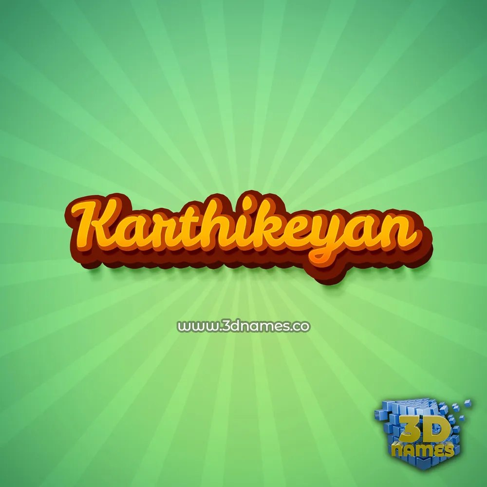 karthikeyan in Green Rays style - 3D name wallpaper