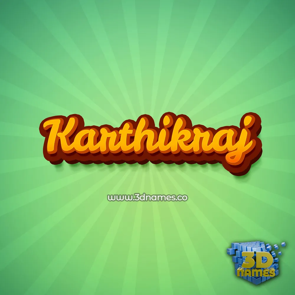 karthikraj in Green Rays style - 3D name wallpaper