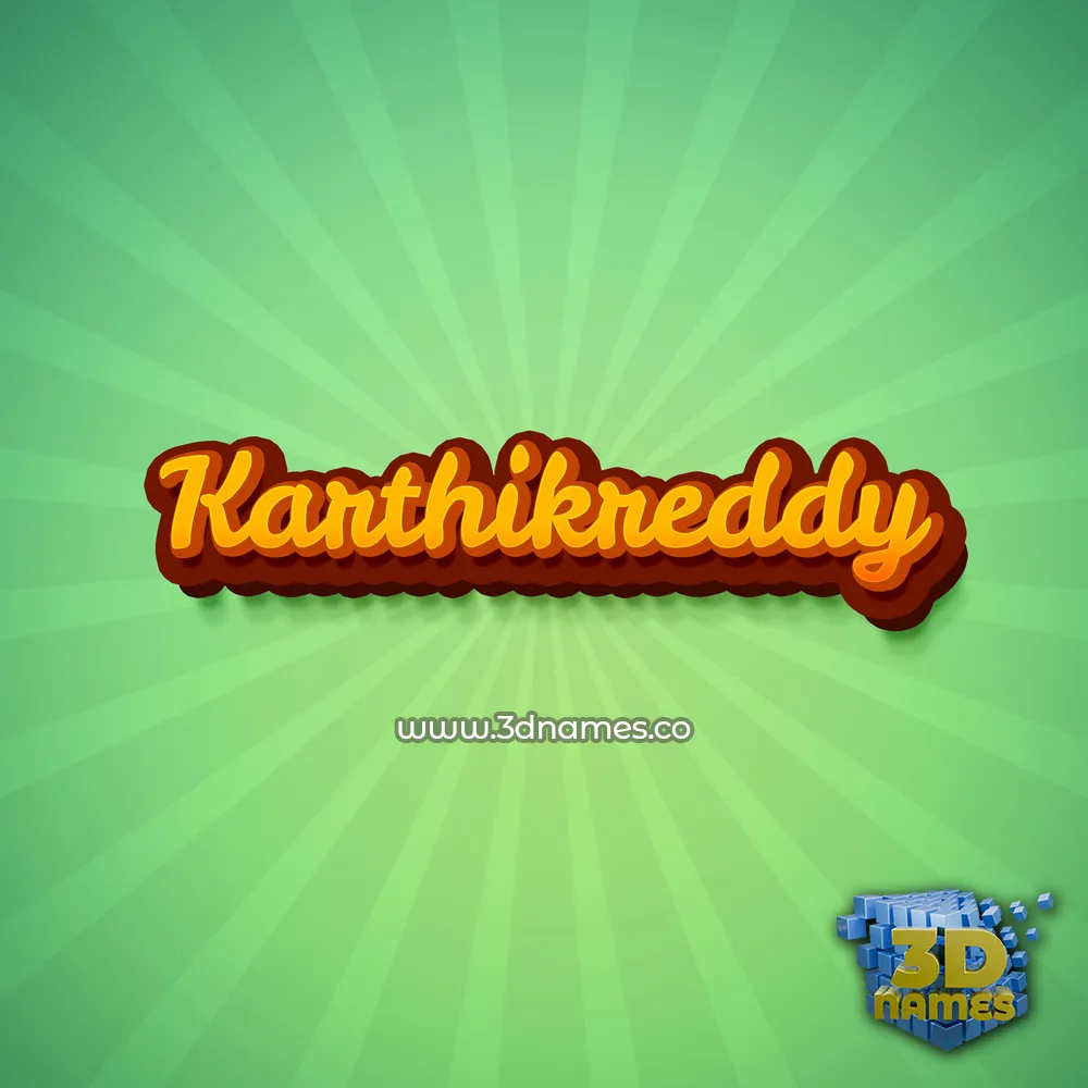 karthikreddy in Green Rays style - 3D name wallpaper