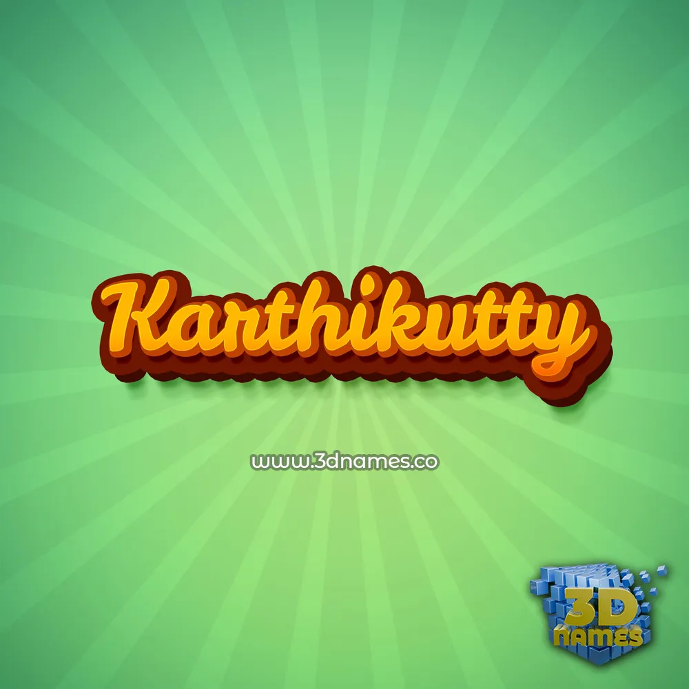 karthikutty in Green Rays style - 3D name wallpaper