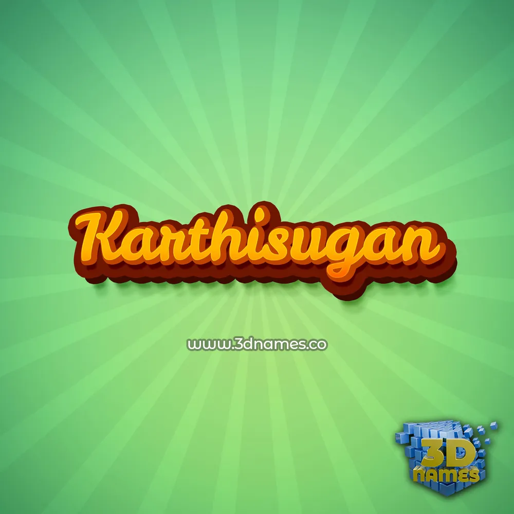 karthisugan in Green Rays style - 3D name wallpaper
