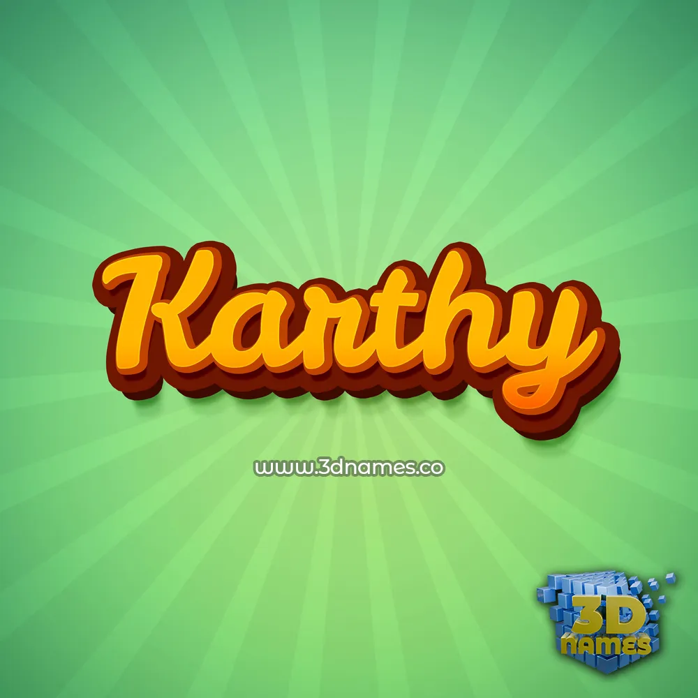 karthy in Green Rays style - 3D name wallpaper