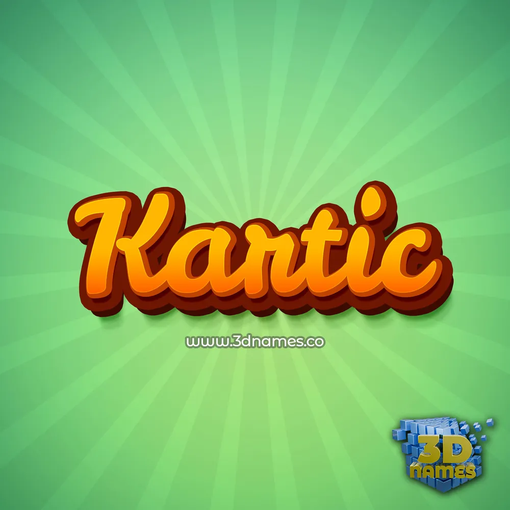 kartic in Green Rays style - 3D name wallpaper