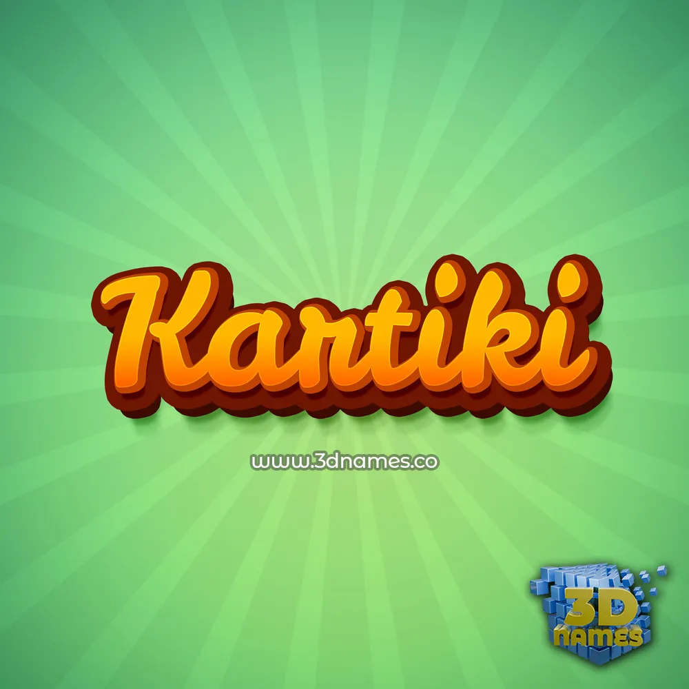 kartiki in Green Rays style - 3D name wallpaper