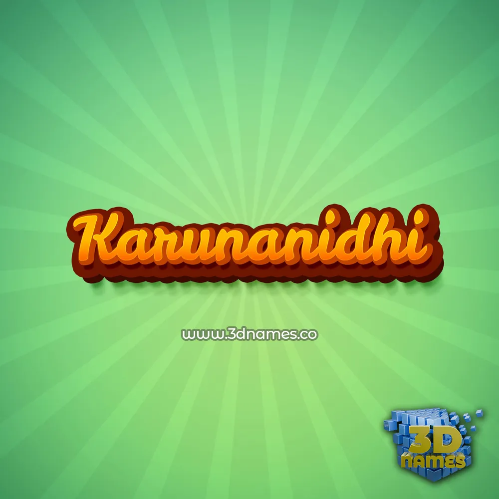 karunanidhi in Green Rays style - 3D name wallpaper