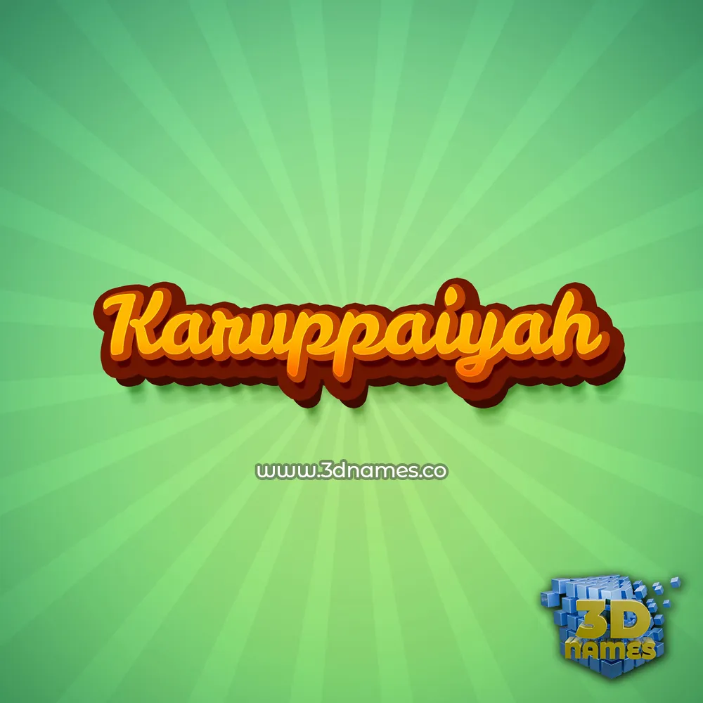 karuppaiyah in Green Rays style - 3D name wallpaper