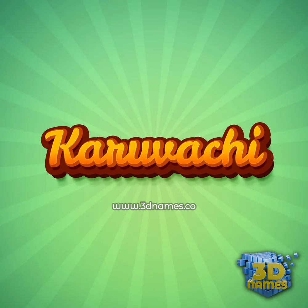karuvachi in Green Rays style - 3D name wallpaper