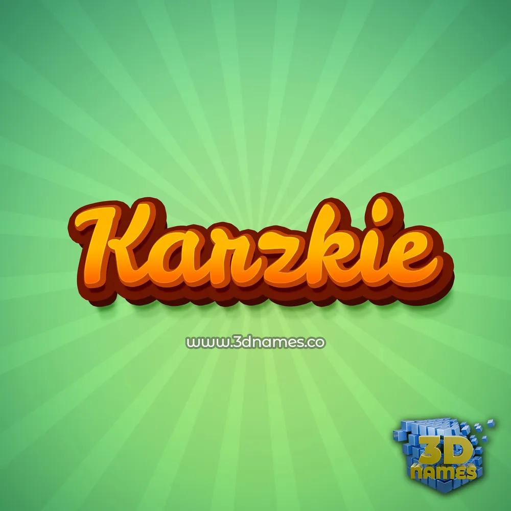 karzkie in Green Rays style - 3D name wallpaper