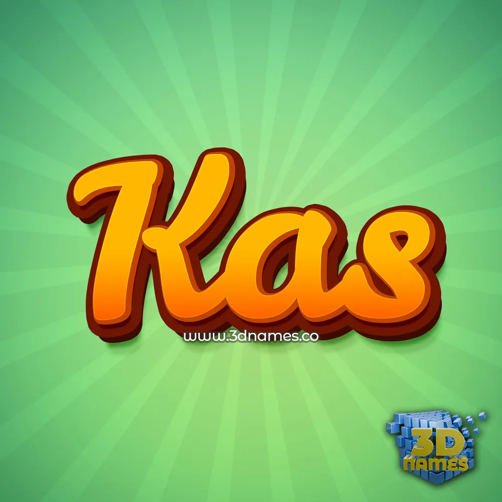 kas in Green Rays style - 3D name wallpaper