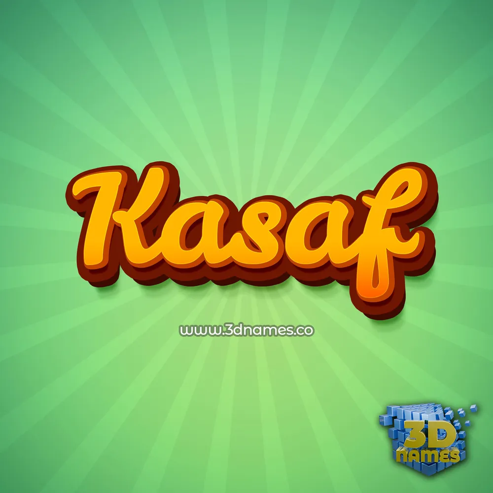 kasaf in Green Rays style - 3D name wallpaper