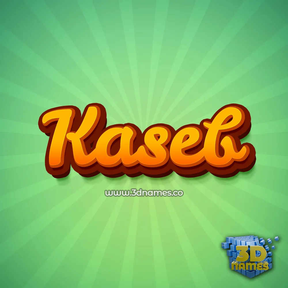 kaseb in Green Rays style - 3D name wallpaper