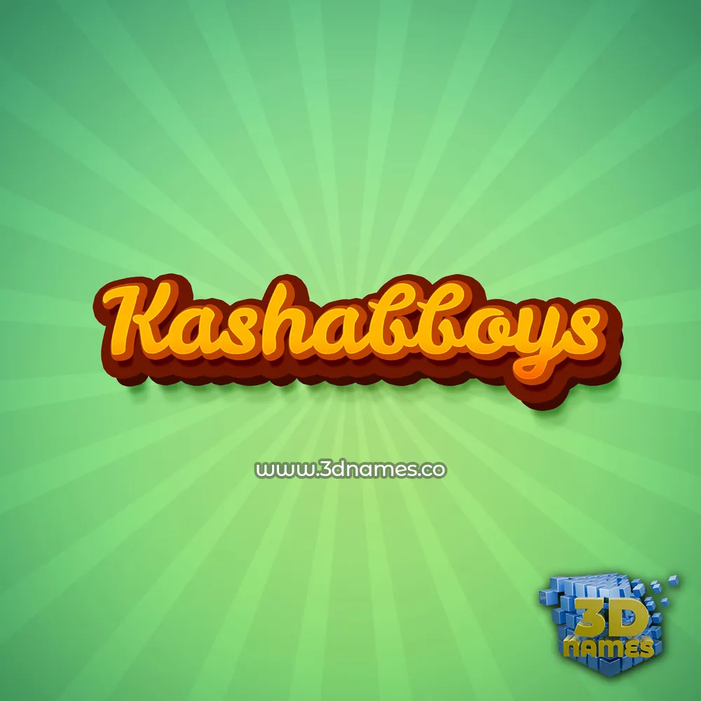 kashabboys in Green Rays style - 3D name wallpaper