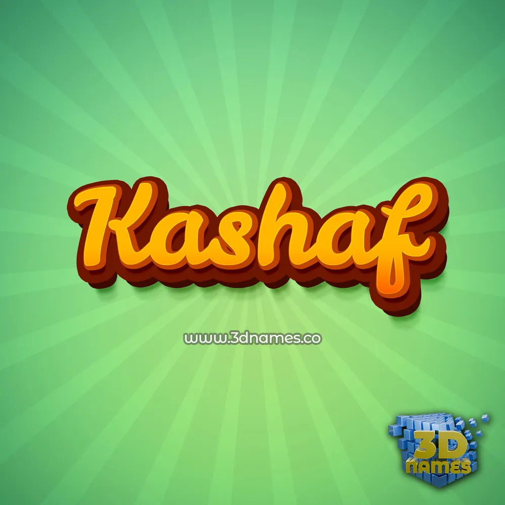 kashaf in Green Rays style - 3D name wallpaper