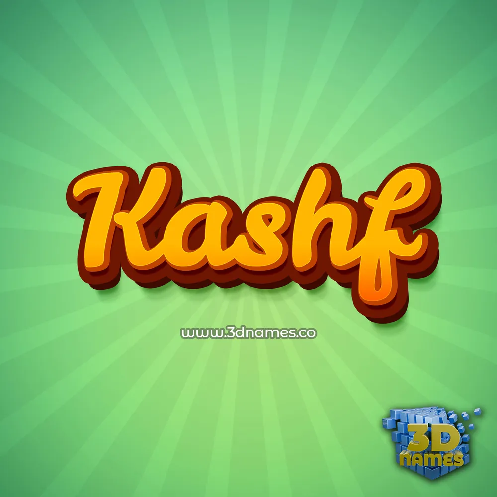 kashf in Green Rays style - 3D name wallpaper