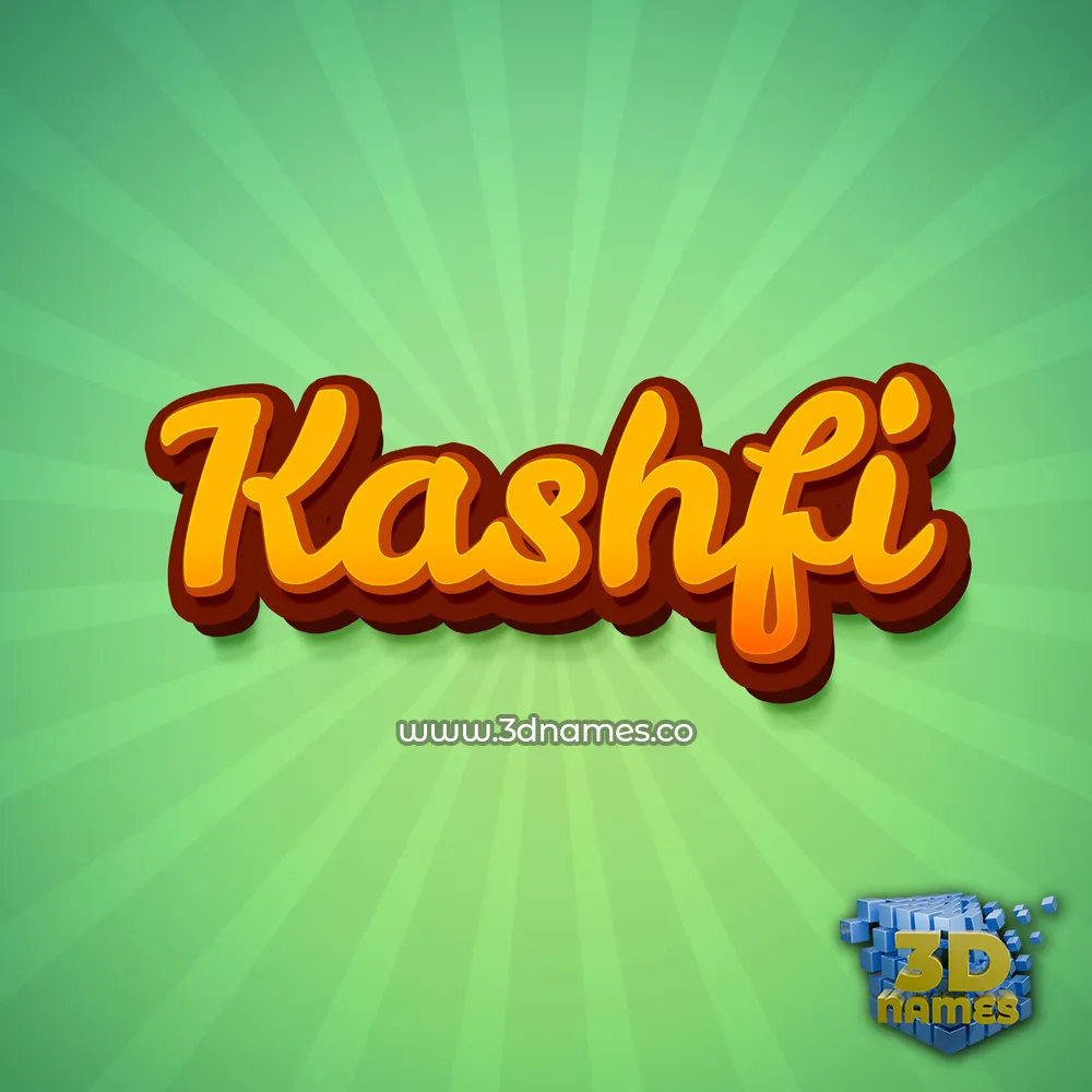kashfi in Green Rays style - 3D name wallpaper