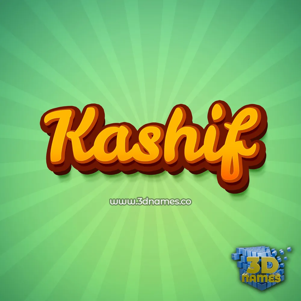 kashif in Green Rays style - 3D name wallpaper