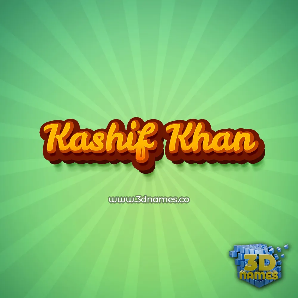 kashif khan in Green Rays style - 3D name wallpaper
