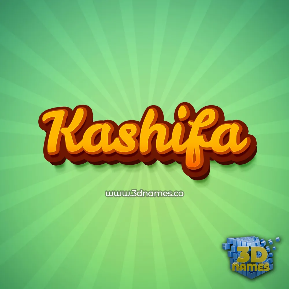 kashifa in Green Rays style - 3D name wallpaper