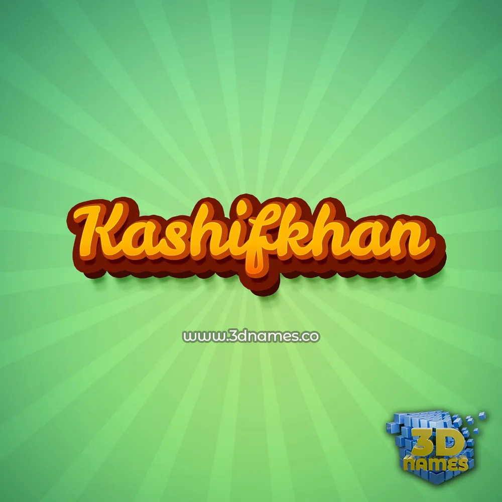 kashifkhan in Green Rays style - 3D name wallpaper