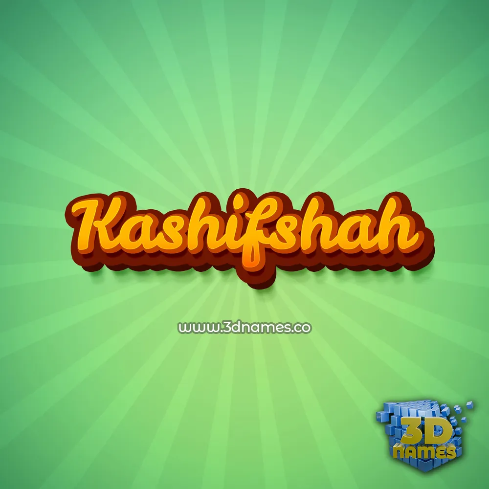 kashifshah in Green Rays style - 3D name wallpaper