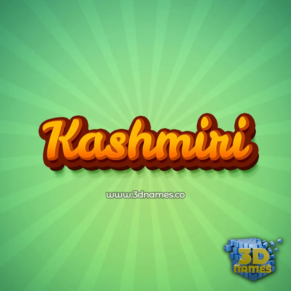 kashmiri in Green Rays style - 3D name wallpaper