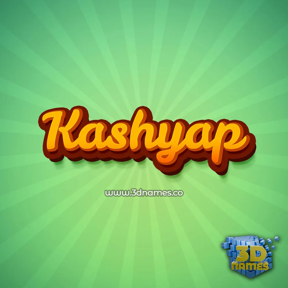 kashyap in Green Rays style - 3D name wallpaper